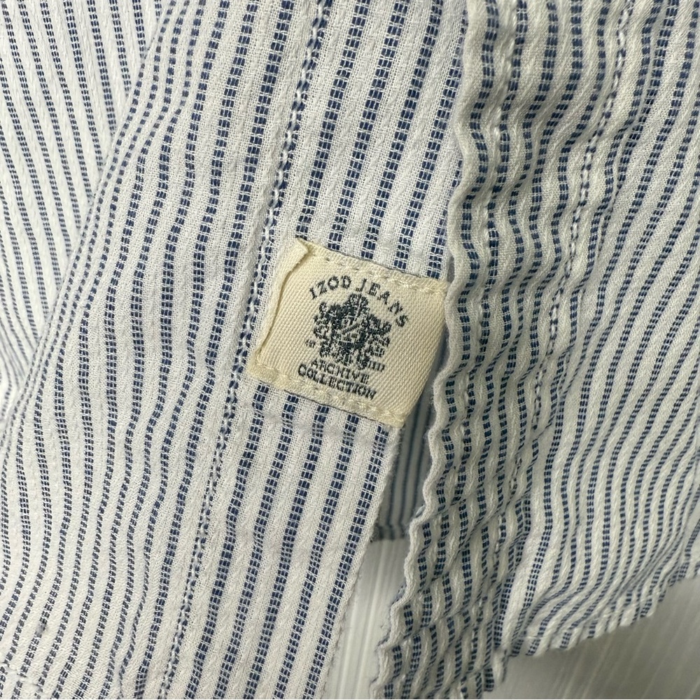 IZOD Jeans striped button up long sleeve shirt size L - Picture 5 of 10